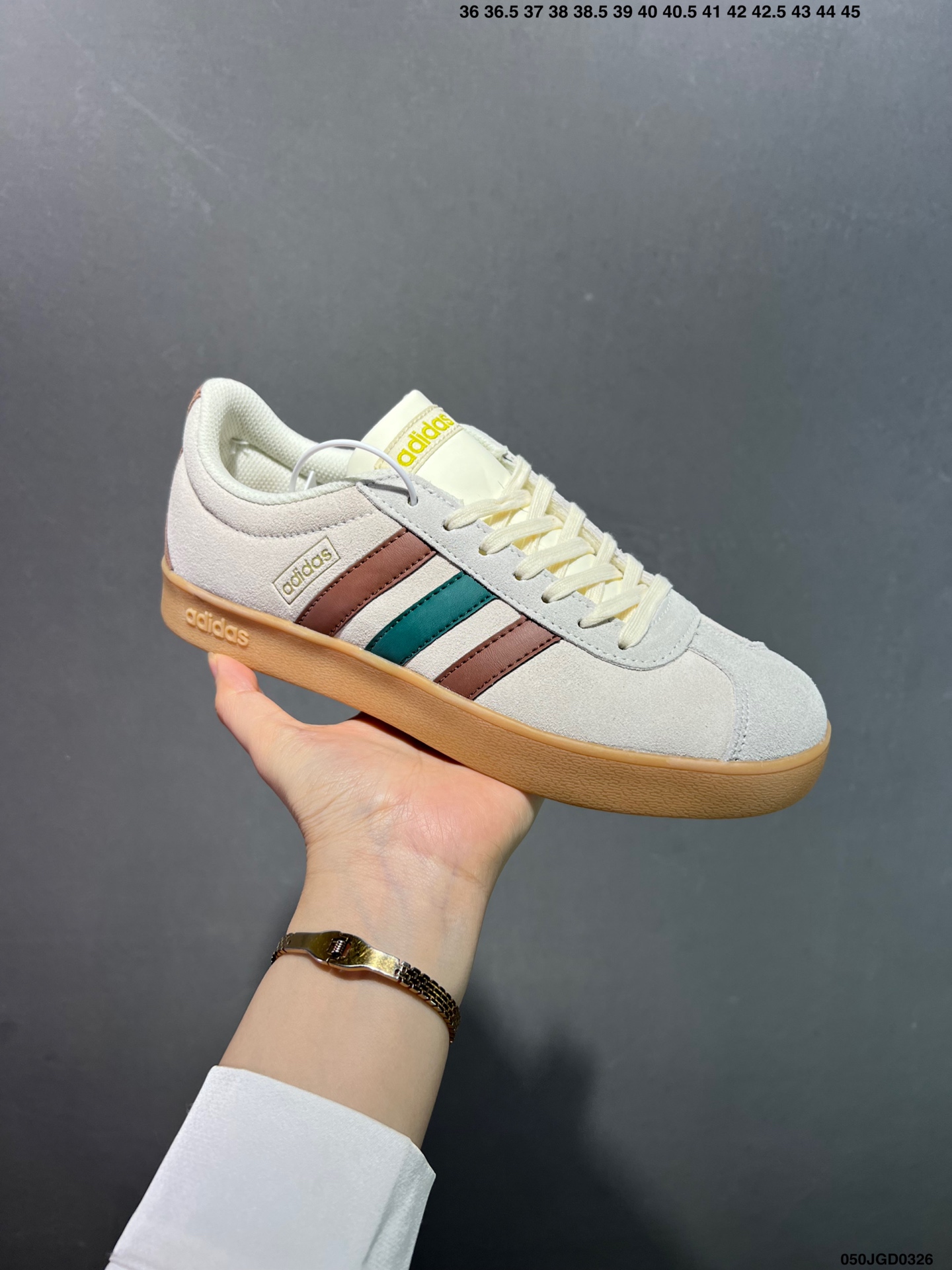 Adidas GAMETALKER Suede Low-Top — Cream / Brown / Green view 2