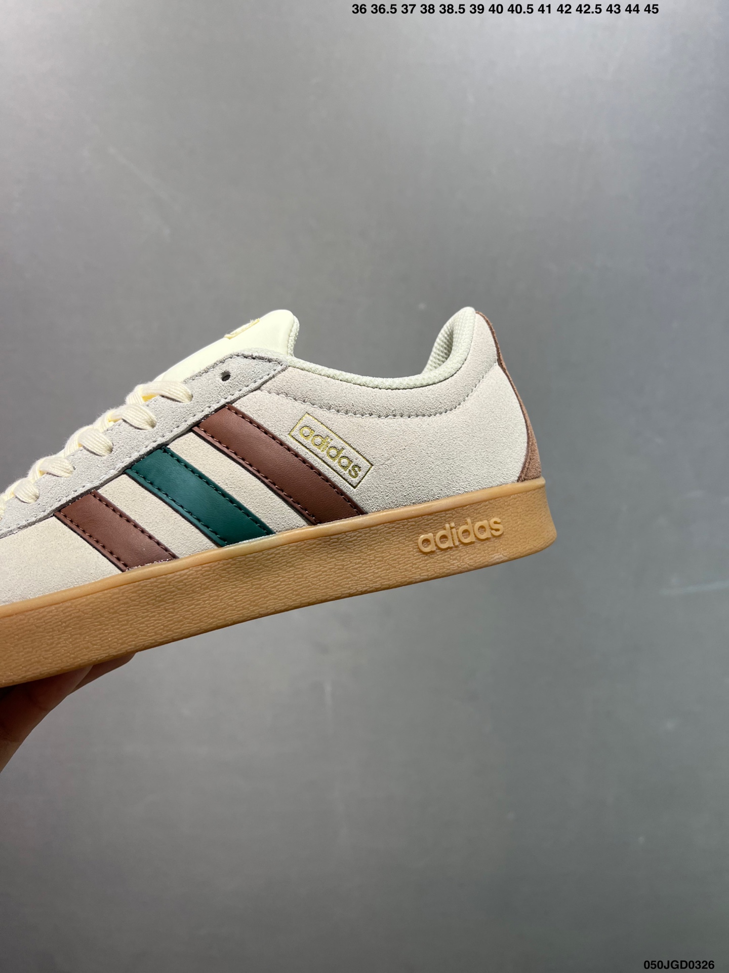 Adidas GAMETALKER Suede Low-Top — Cream / Brown / Green view 6