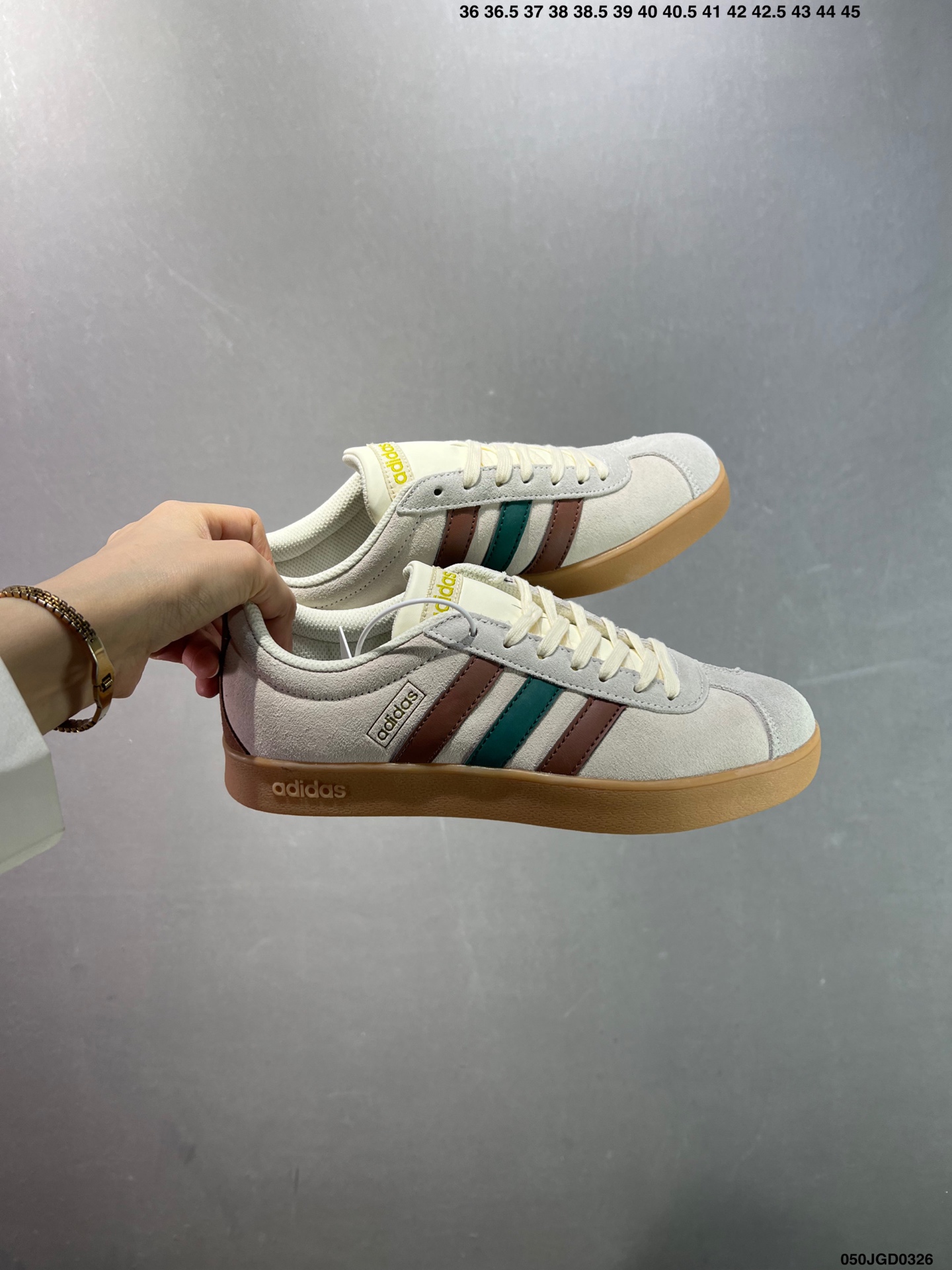 Adidas GAMETALKER Suede Low-Top — Cream / Brown / Green view 9