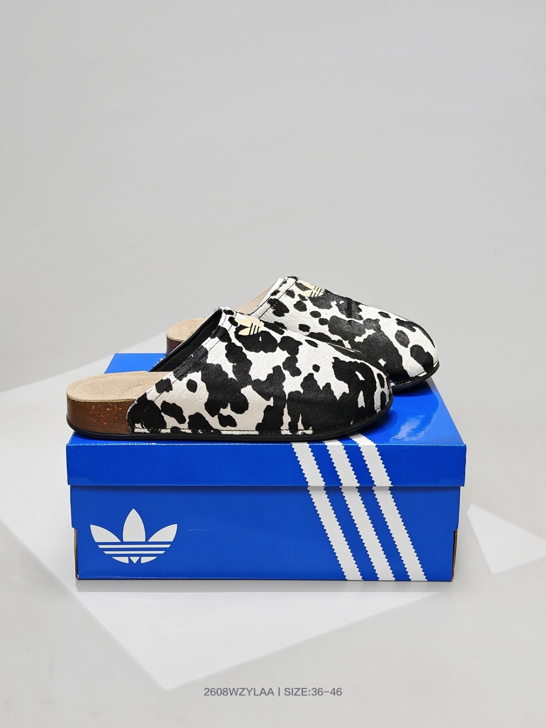 Adidas Originals Adimule — Black / White Cow Print view 6