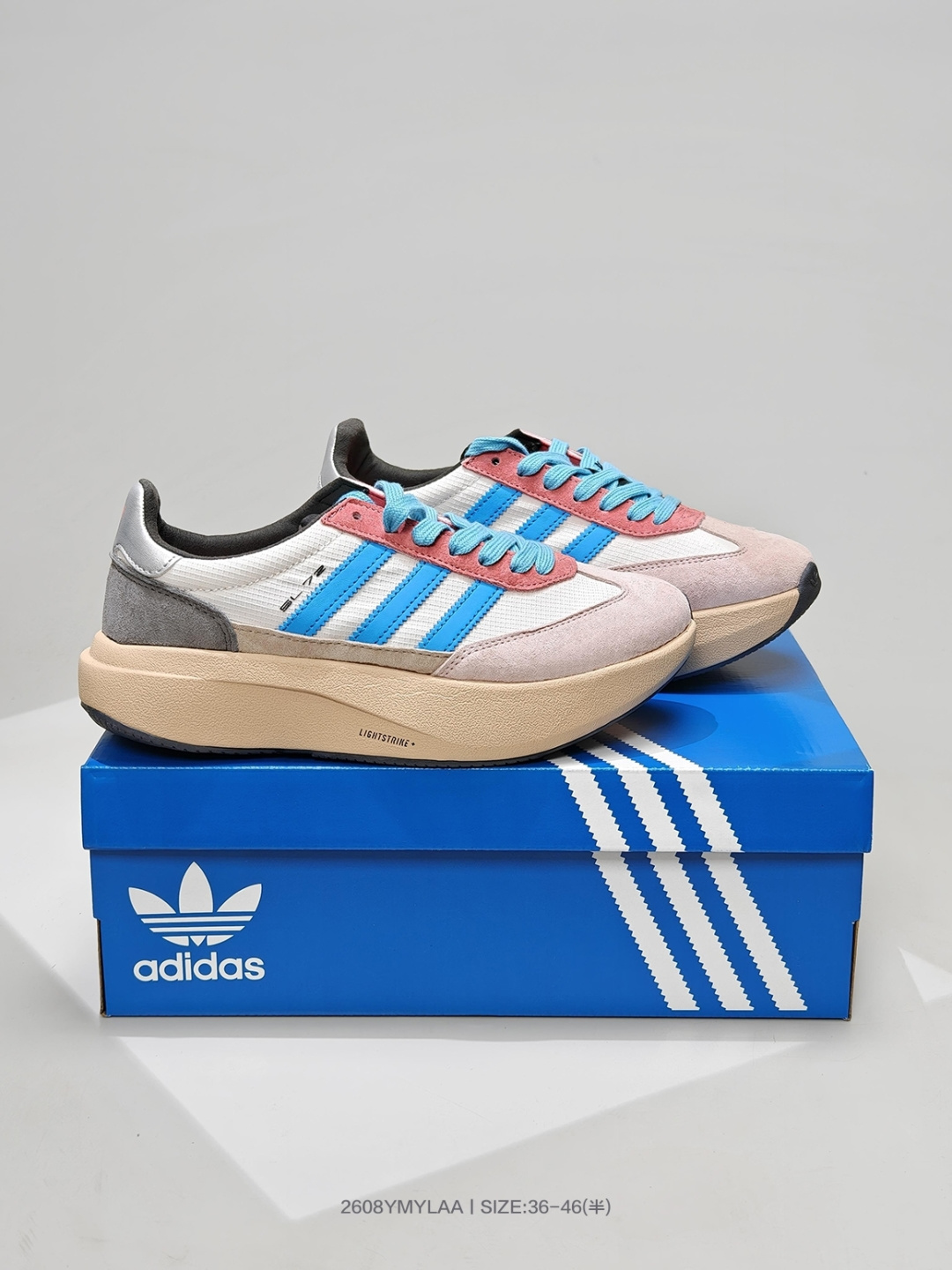 Adidas SL 72 — Light Blue / Pink / Gum view 6