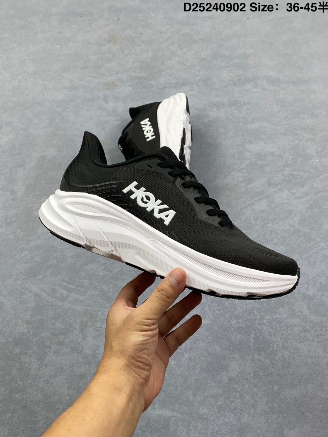 HOKA Clifton 11 — Black / White view 4