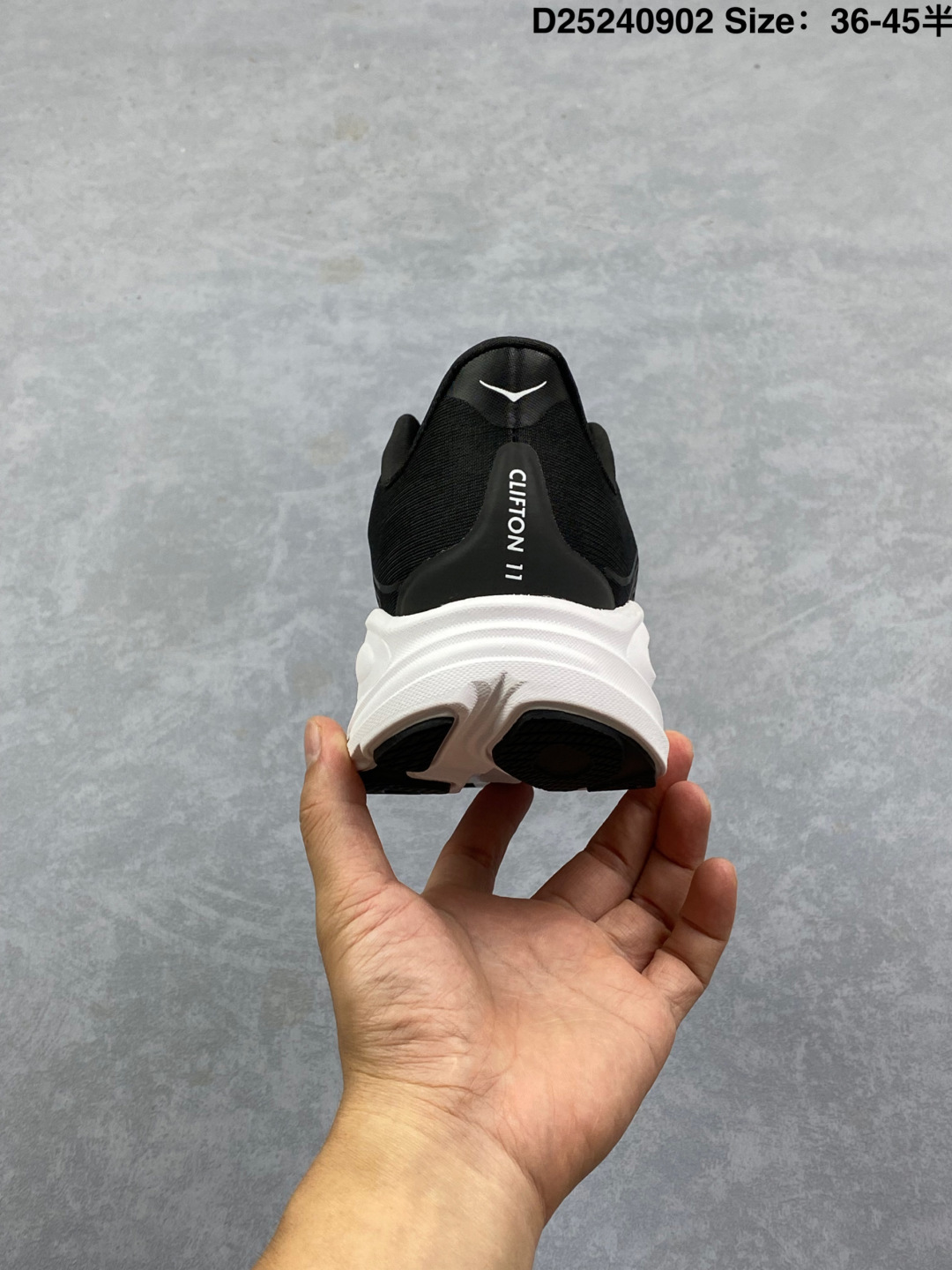 HOKA Clifton 11 — Black / White view 8