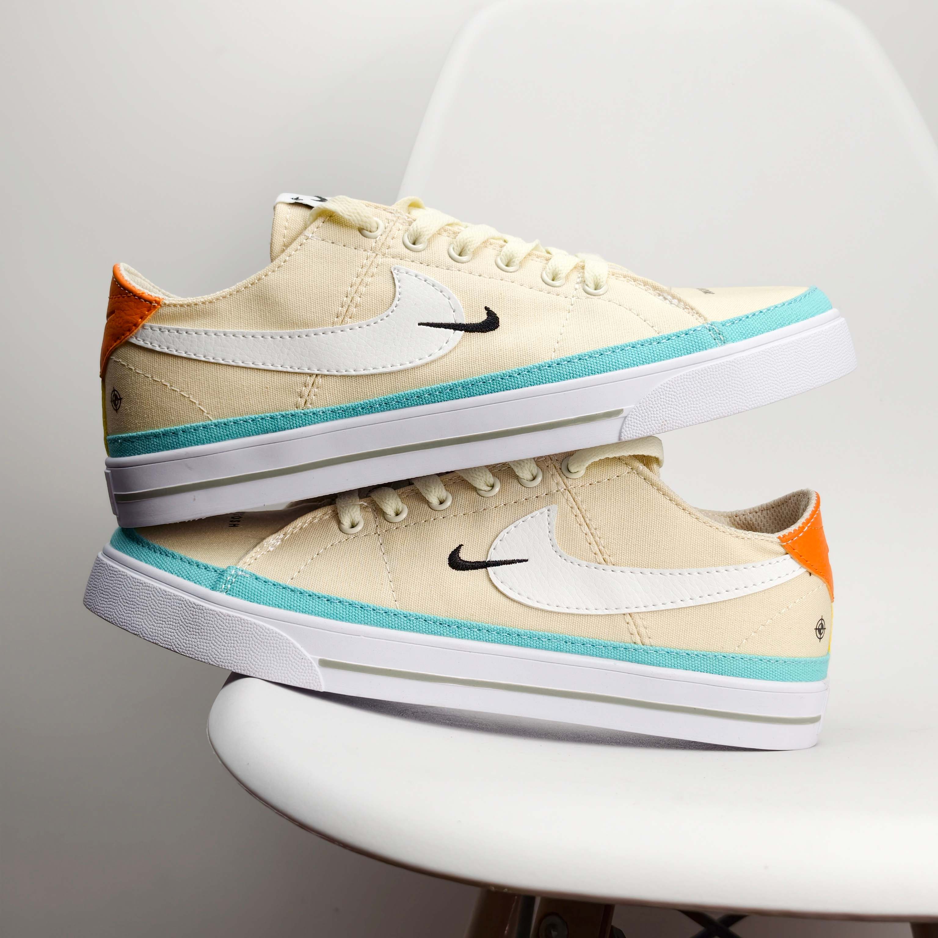 Nike Court Legacy — Sail / Mint / Orange view 2