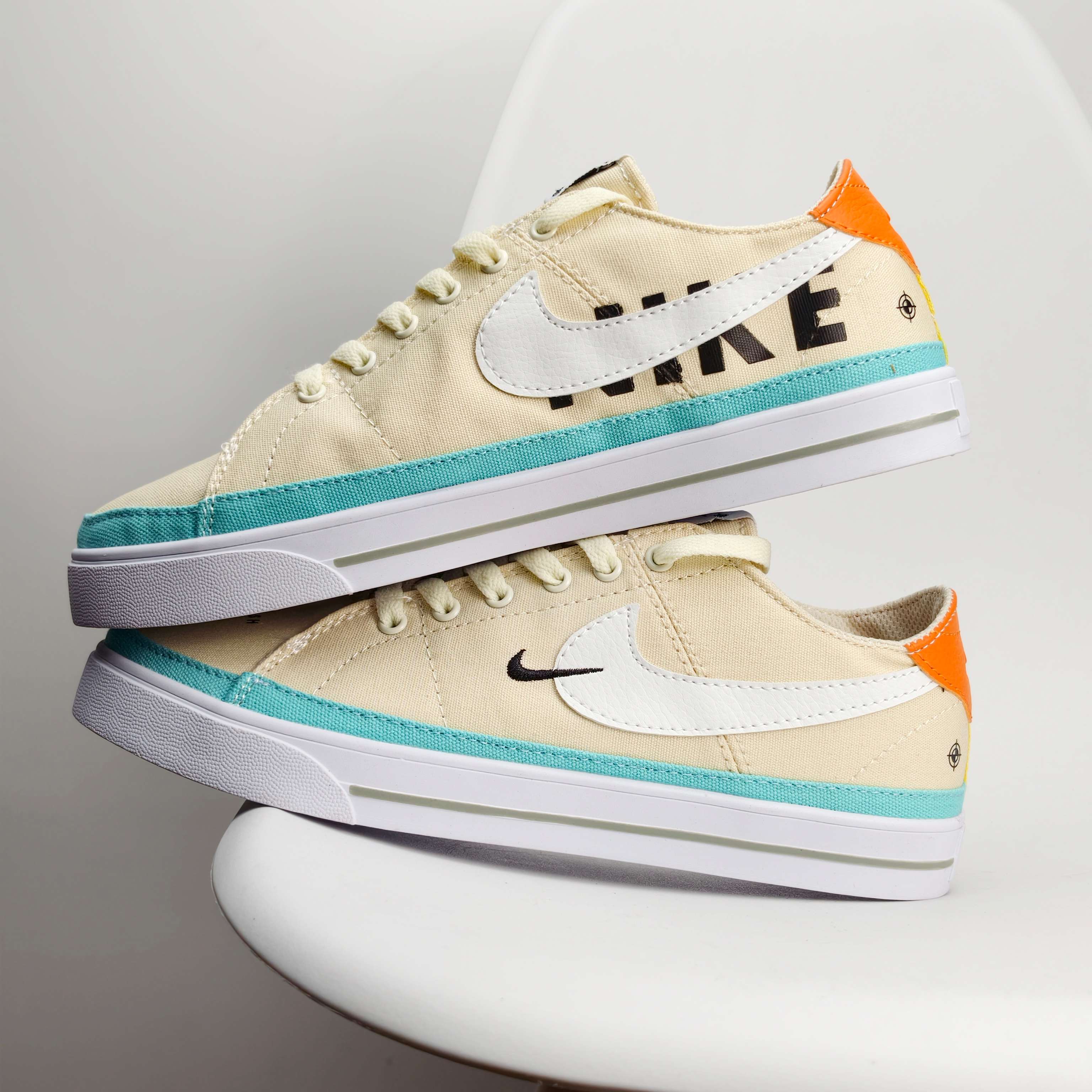 Nike Court Legacy — Sail / Mint / Orange view 3