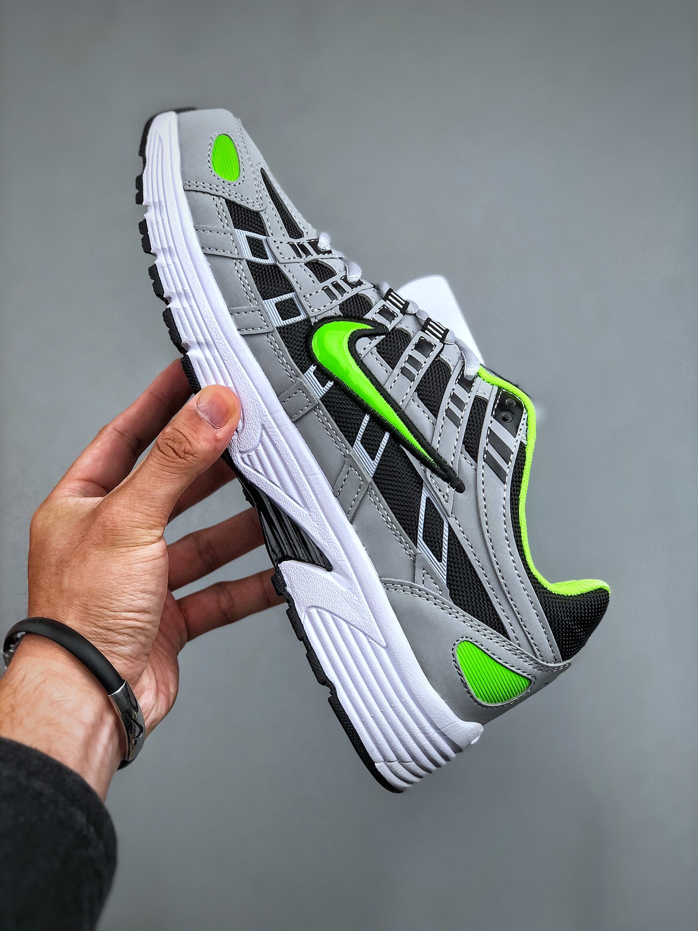 Nike P-6000 Retro Runner — Grey / Black / Neon view 2