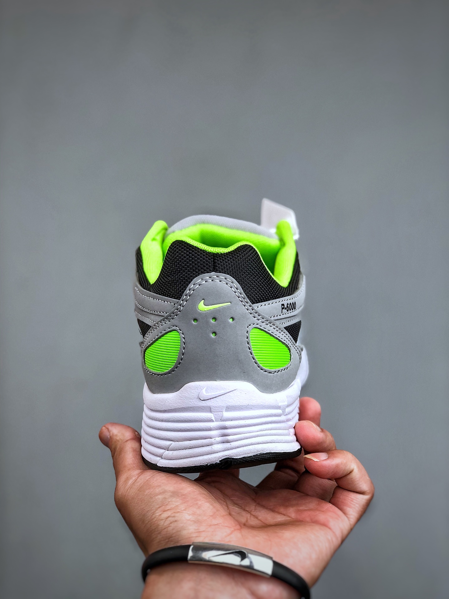 Nike P-6000 Retro Runner — Grey / Black / Neon view 7