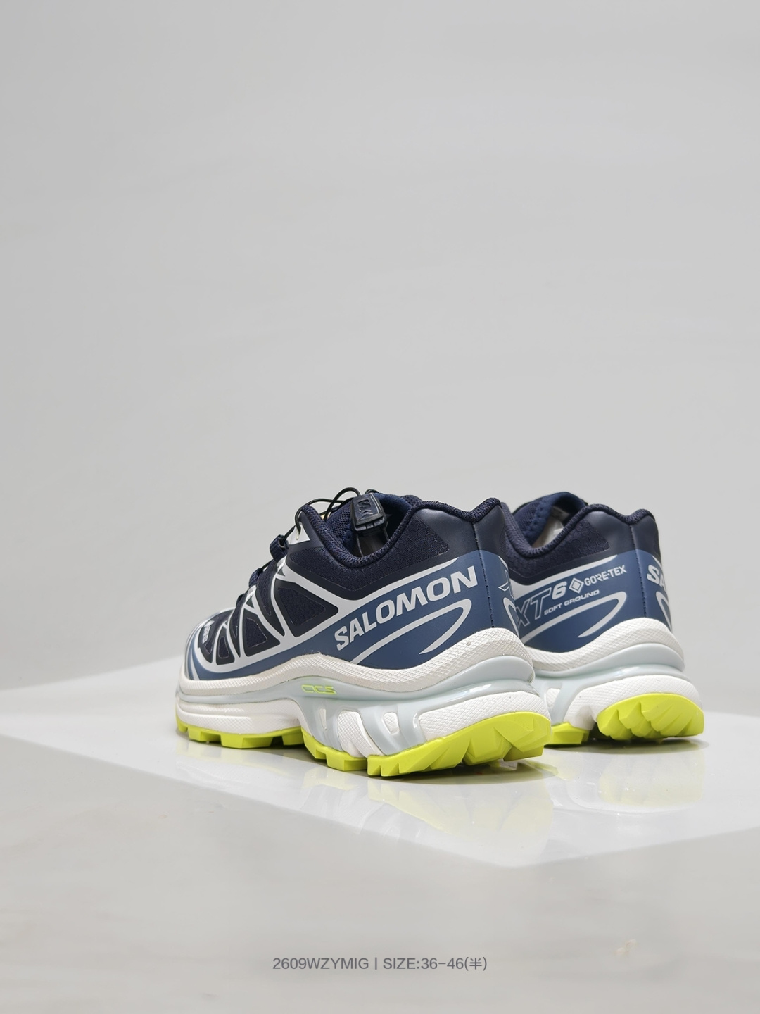 Salomon XT-6 Expanse — Navy / Silver / Neon Yellow view 3