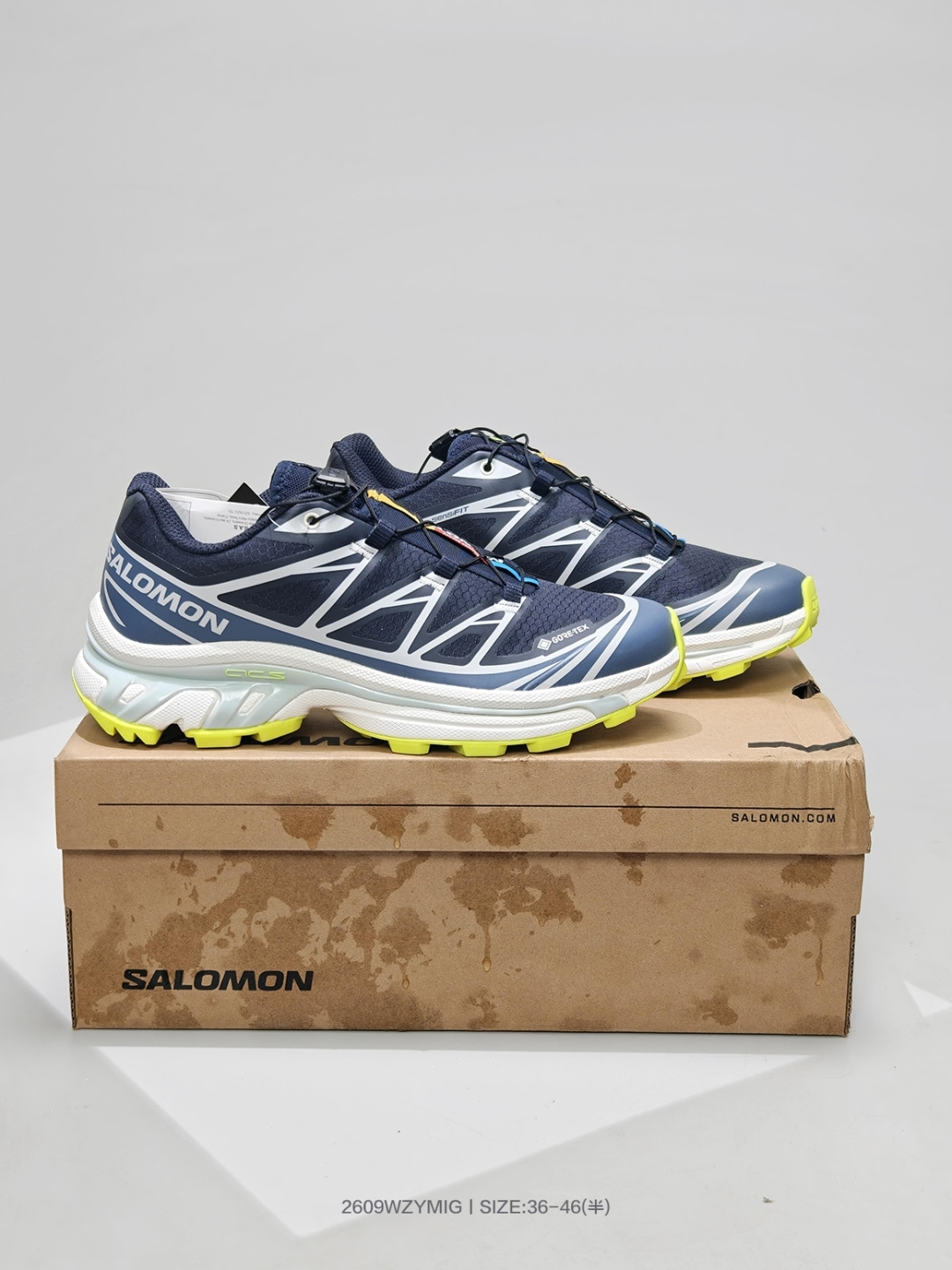 Salomon XT-6 Expanse — Navy / Silver / Neon Yellow view 6